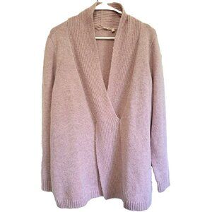 Soft Surroundings L Dusty Mauve Long Sleeve Alpaca Blend V-Neck Pullover Sweater